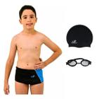 Kit Sunga Helanca Infantil, Óculos UV e Touca Natação BH05JR Hammerhead