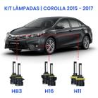 Kit Super Led Corolla 2015/2017 Farol Alto Baixo E Milha