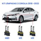 Kit Super Led Corolla 2018/2022 Farol Alto Baixo E Milha