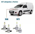 Kit Super Led Fiorino Farol Alto Baixo E Milha 8000K