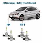 Kit Super Led Gol G6 Farol Simples Alto Baixo E Milha