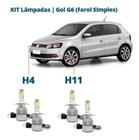 Kit Super Led Gol G6 - Farol Simples Alto, Baixo E Milha