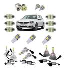 Kit Super Led Golf 2011 À 2013 Farol Alto Baixo Milha + Leds