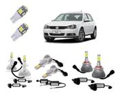 Kit Super Led Golf 2011 À 2013 Farol Alto Baixo Milha + T10