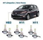 Kit Super Led New Fiesta 2011/2013 Farol Alto, Baixo E Milha