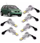 Kit Super Led Polo 2003 2004 2005 2006 Farol E Milha 6000K