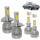 Kit Super Led Saveiro G3 2000 a 2005 Farol Simples Alto e Baixo H4 + Milha H3 20000 Lumens