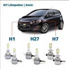 Kit Super Led Sonic 2012/2014 Farol Alto Baixo Milha