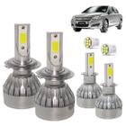 Kit Super Led Vectra 2009 a 2011 Farol Baixo H7 + Milha H3 20000 Lumens