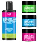 Kit Super Poderosas Shampoo + 3 Máscaras 300g cada Widi Care