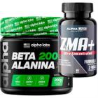Kit Suplementos Beta Alanina Pura 200g + Vitaminas Zma 60 cáps Alpha Labs