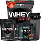 Kit Suplementos Black Skull ( Creatina 150g + Whey turbo 907g + Pré treino 150g + Coqueteleira )