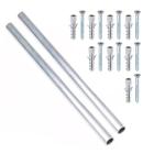 Kit Suporte Churrasqueira Tubo Inox 304 de 50cm