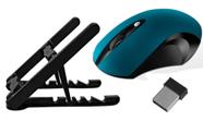 KIT Suporte P/notebook St35 + Mouse Sem Fio Omw-04 Movitec Azul