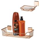 Kit Suporte Prateleira Shampoo Saboneteira Rose Gold Future