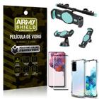 Kit Suporte Veicular 3 em 1 Galaxy S20 Plus + Película 3D + Capa Anti Impacto - Armyshield