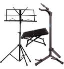 Kit Suporte Violão Ask G3s + Estante Partitura + Descanço Pé