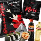 Kit Sushi - Gohan + Nori + Shoyu + Sakê Culinário + Surpresa