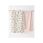 Kit Swaddles Algodão Orgânico 2 Peças Floral E Listrado