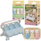 Kit Sylvanian Families Trigêmeos Rato Marshmallow e Carrinho