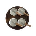 Kit Tábua Para Servir Petiscos com 4 Mini Travessas Oferta.