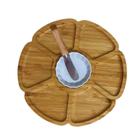 Kit Tábua Petisqueira Flor Bambu com Utensílios 3 Peças Ø24,5cm - Wincy