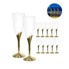 Kit Taça para Champagne Dourada 150ml - SilverPlastic