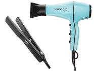 KIT TAIFF - SECADOR DE CABELO PROFISSIONAL STYLE AZUL 2000W TIFFANY 220V + PRANCHA CERAMIC 180ºC BV