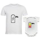 Kit Tal Pai Tal Filho - Bateria - Camiseta + Body bebe