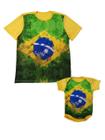 Kit Tal Pai Tal Filho Camiseta e Body de Bebê Brasil