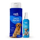 Kit Talco Perfume cachorro gatos higiene pet banho a seco para caes neutraliza odor