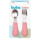 Kit Talheres Cabo em Silicone Buba Rosa 15820 6M+