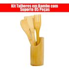 Kit Talheres em Bambu com Suporte 05 Peças KeHome