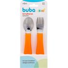 Kit Talheres Garfo E Colher Bubazoo Laranja 16973 Buba