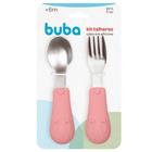 Kit Talheres Introdução Alimentar Bebê Cabo Silicone, Buba