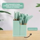 Kit Talheres Utensílios Cozinha Silicone 19 Peças Completo