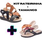 Kit Tamanco Cruzado+Rasteirinha uniflex Com Palmilha Massageadora