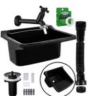 Kit Tanque De Plástico Preto 22 Litros com Torneira de Parede Completo - Astra + Tigre + Viqua