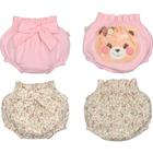 Kit Tapa Fralda Bebê Menina 2 Peças Rosa Ursinho Floral