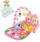 Kit Tapete de Atividade Rosa Infantil Menina + Naninha Bebê