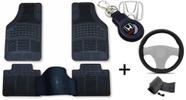 Kit Tapete de Borracha + Capa de Volante + Chaveiro para Honda CR-V 2015 Até 2023 - Ferro Tech