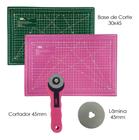 Kit Tapete De Corte 45x30 Verde Rosa Preto Cinza Cortador 45