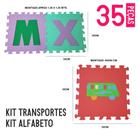 Kit Tapete EVA Alfabeto + Transportes 35 peças 30x30 cm