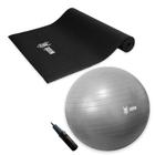 Kit Tapete Yoga Pvc E Bola Suiça 55Cm Pilates Odin Fit