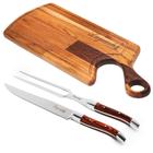 Kit Tardezinha de Churrasco com Tábua de Carne e Conjunto de Destrinchar Ultra Premium - Laguiole La Tour 