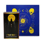 Kit Tarô Toalha Brilho Azul/Dourado e O Grande Taro Negro