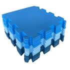 Kit tatame eva tapete tons de azul 12 placas 14bordas 50x50 10mm