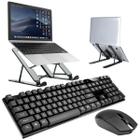 Kit Teclado + Base Suporte Notebook Ergonômico