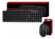 Kit Teclado BRX USB Multmidia e Mouse BRX 1000dpi Usb 3 Botões Preto