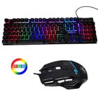 Kit Teclado Com Mouse Gamer Com Fio Iluminação De Fundo RGB Na300